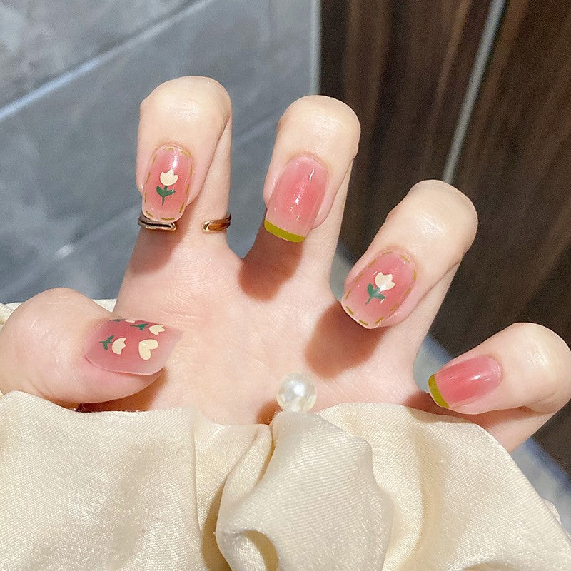 Artistic nail extensions with floral accents Stornfield