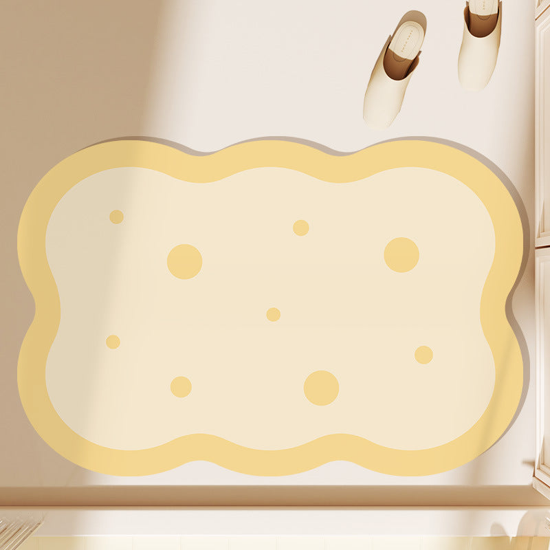 Cute Cartoon Cheese-Shaped Bath Mat
