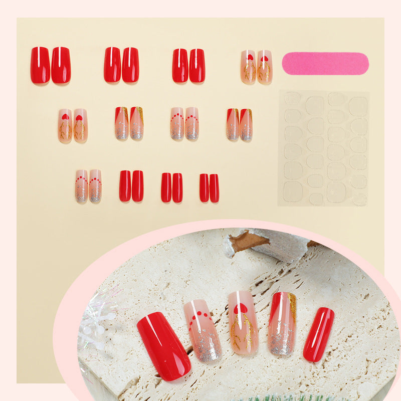 Creative nail art set with romantic heart and glitter elements Stornfield