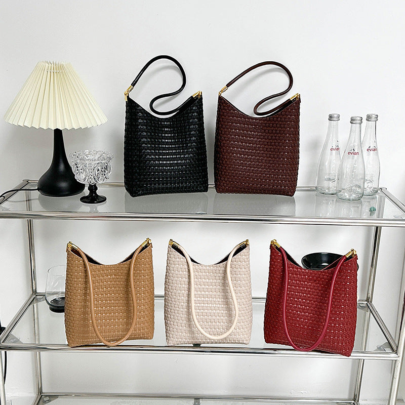 Textured Weave Shoulder Bag