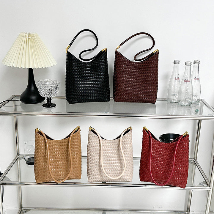 Textured Weave Shoulder Bag