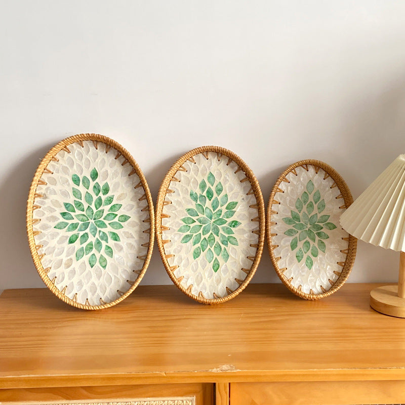 Ladies Elegant Serving Plate Set made of handwoven natural material Stornfield