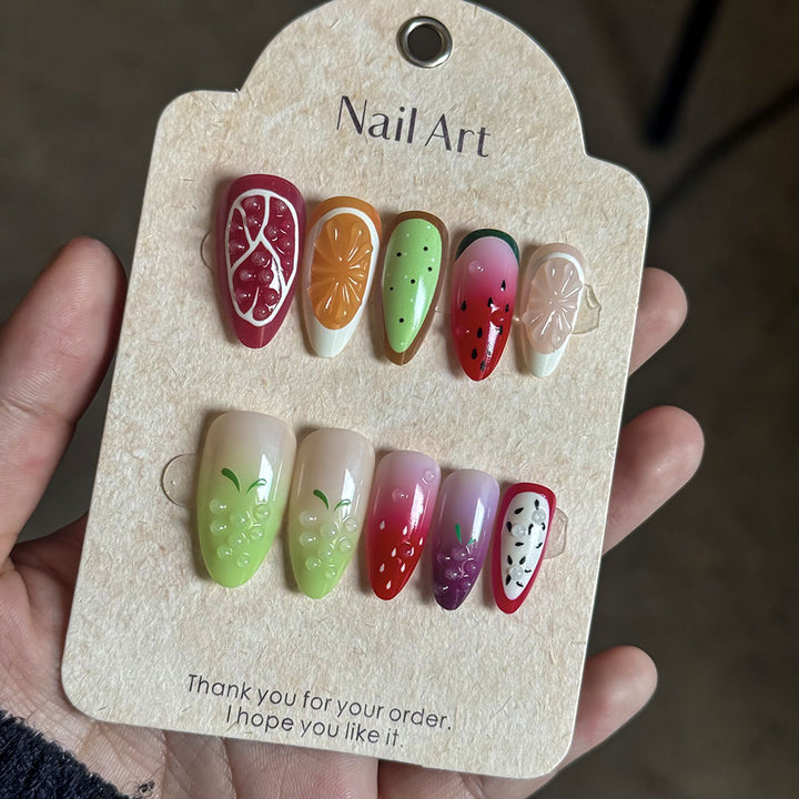 Fruit-Themed Press-On Nail Set Stornfield