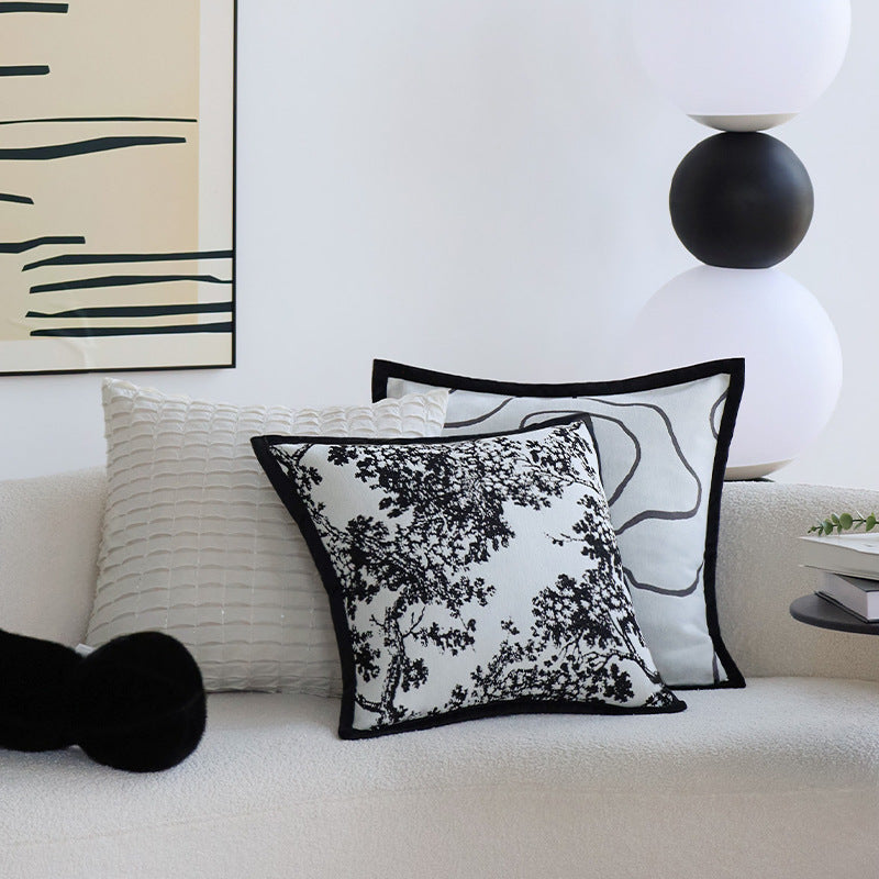 Decorative pillow with tree motif