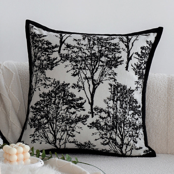 Decorative pillow with tree motif