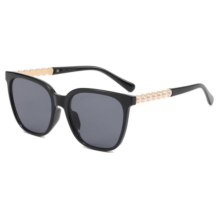Women's oversized sunglasses with elegant pearl jewelry decoration Stornfield