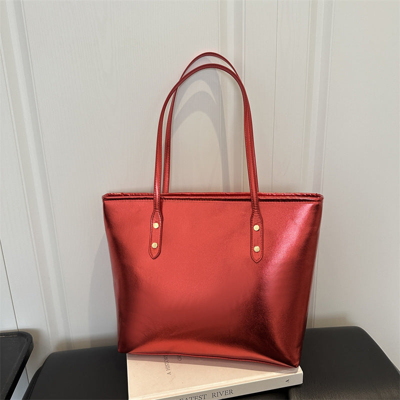Sleek Patent Leather Tote