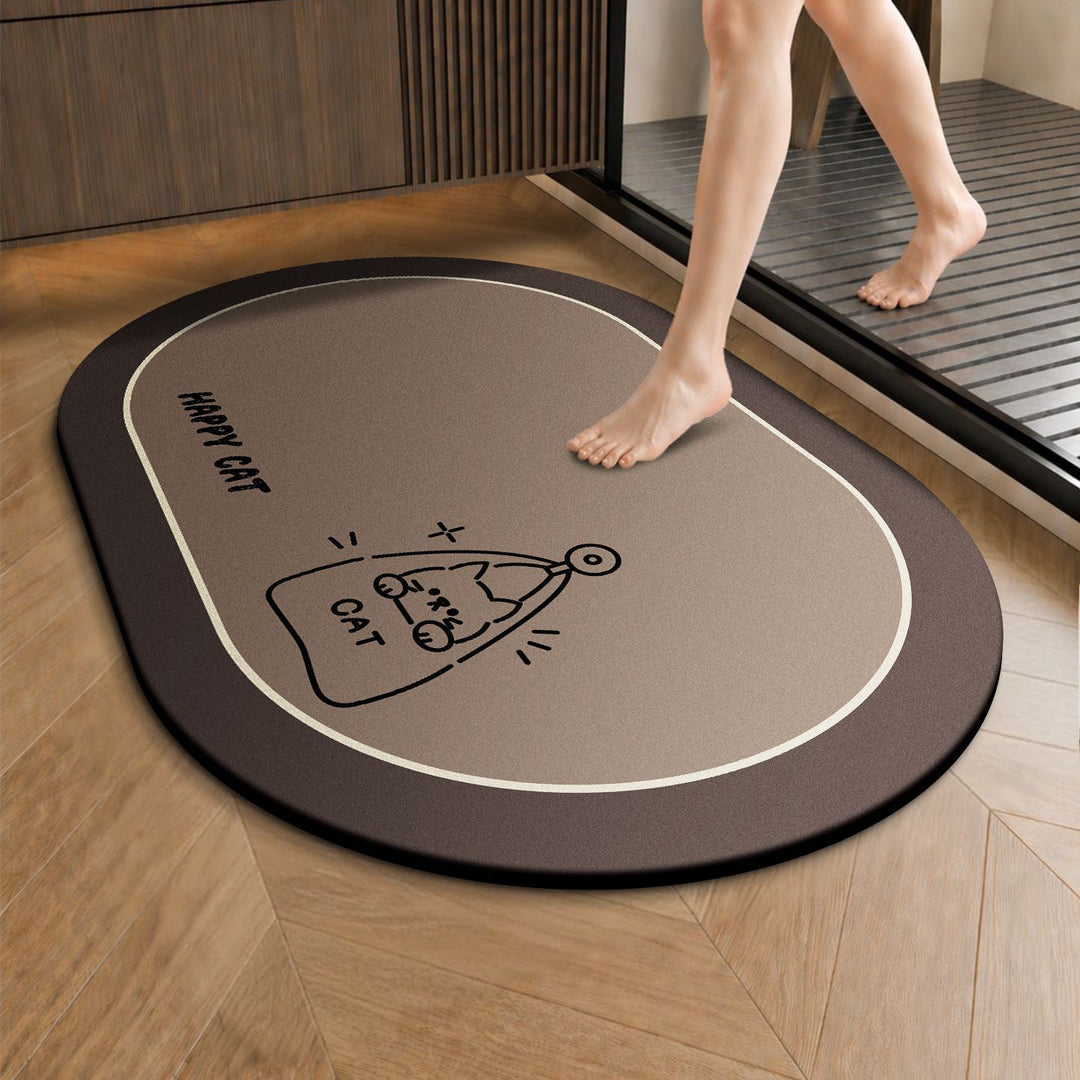 Funny Cartoon Cat-Themed Anti-Slip Bath Mat