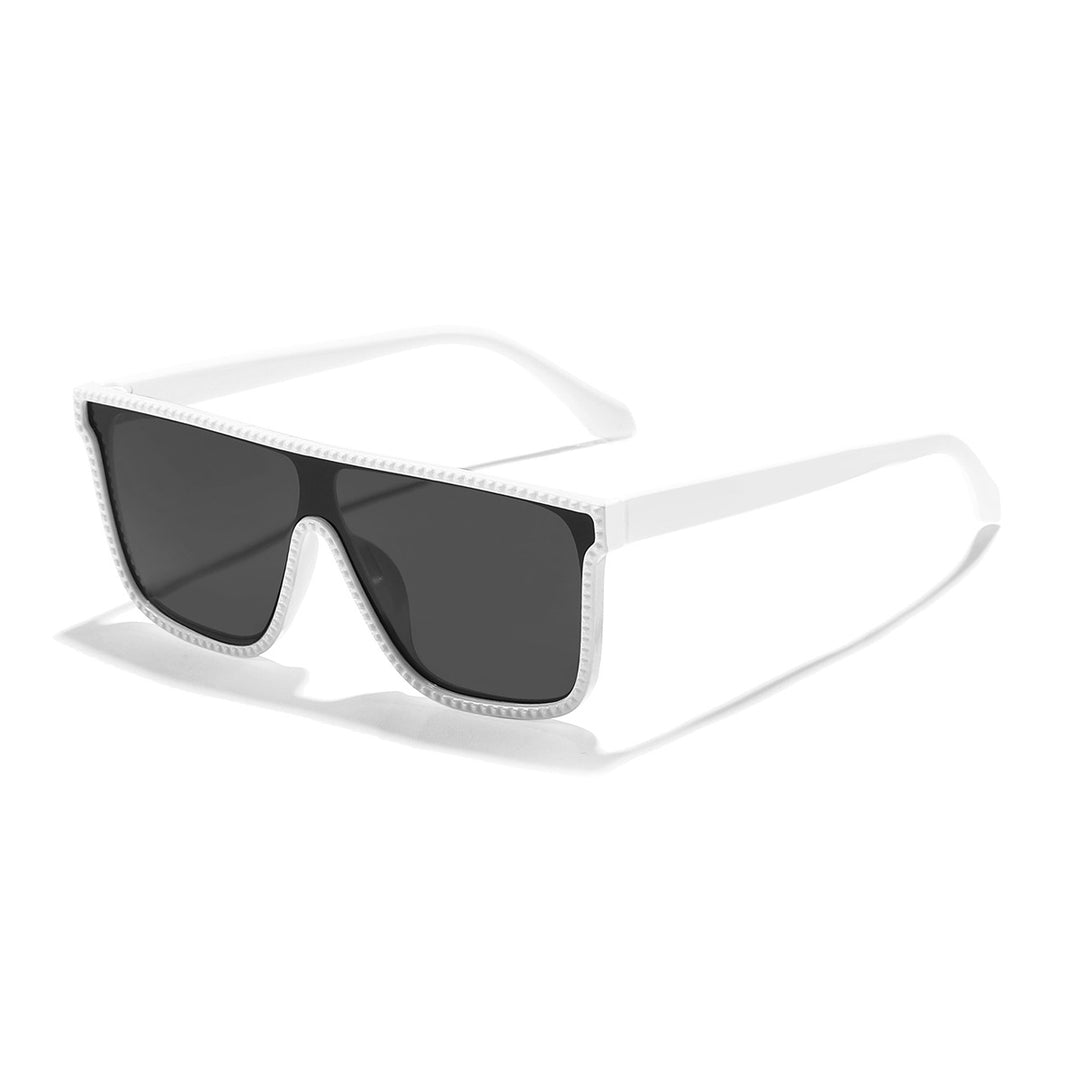 Women's futuristic fashion sunglasses with wide frame and contrasting lenses Stornfield