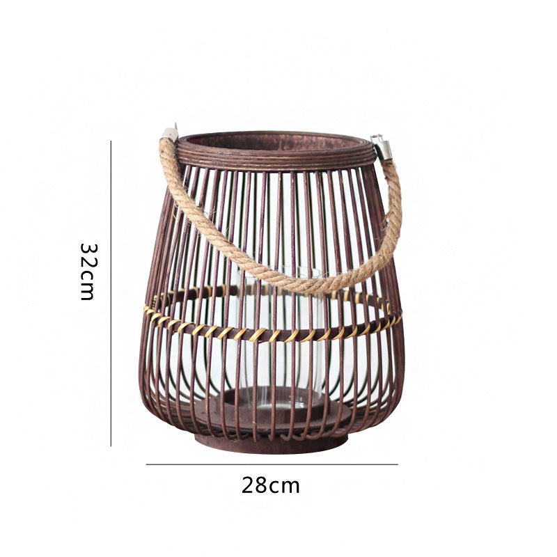 Rustic Rattan Lantern Stornfield