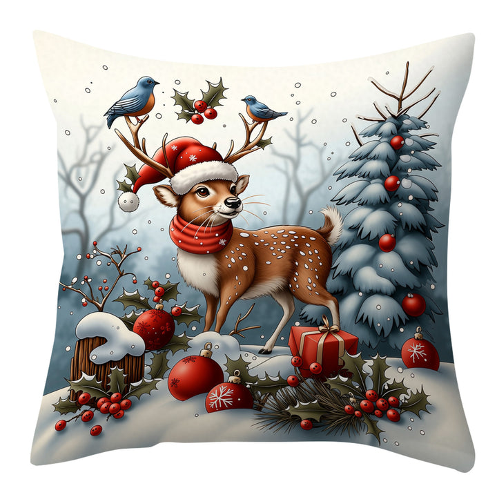 Festive Holiday-Themed Decorative Pillow