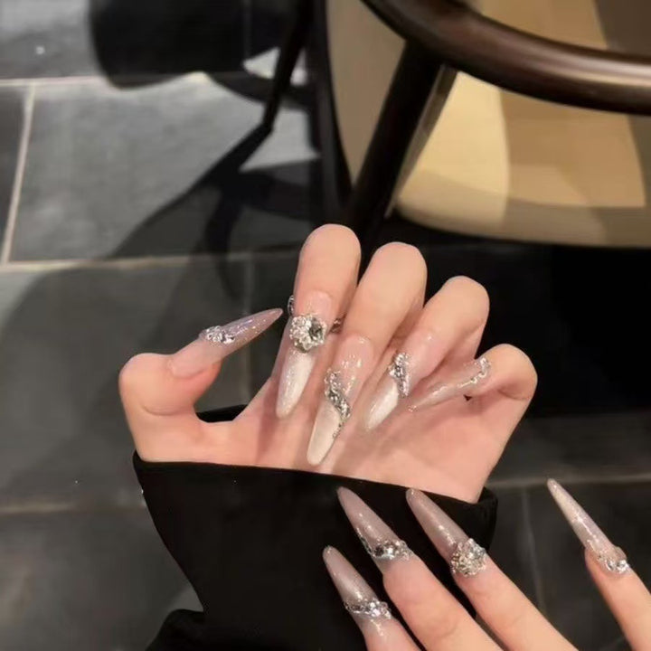 Exquisite Crystal-Embellished Press-On Nails Stornfield
