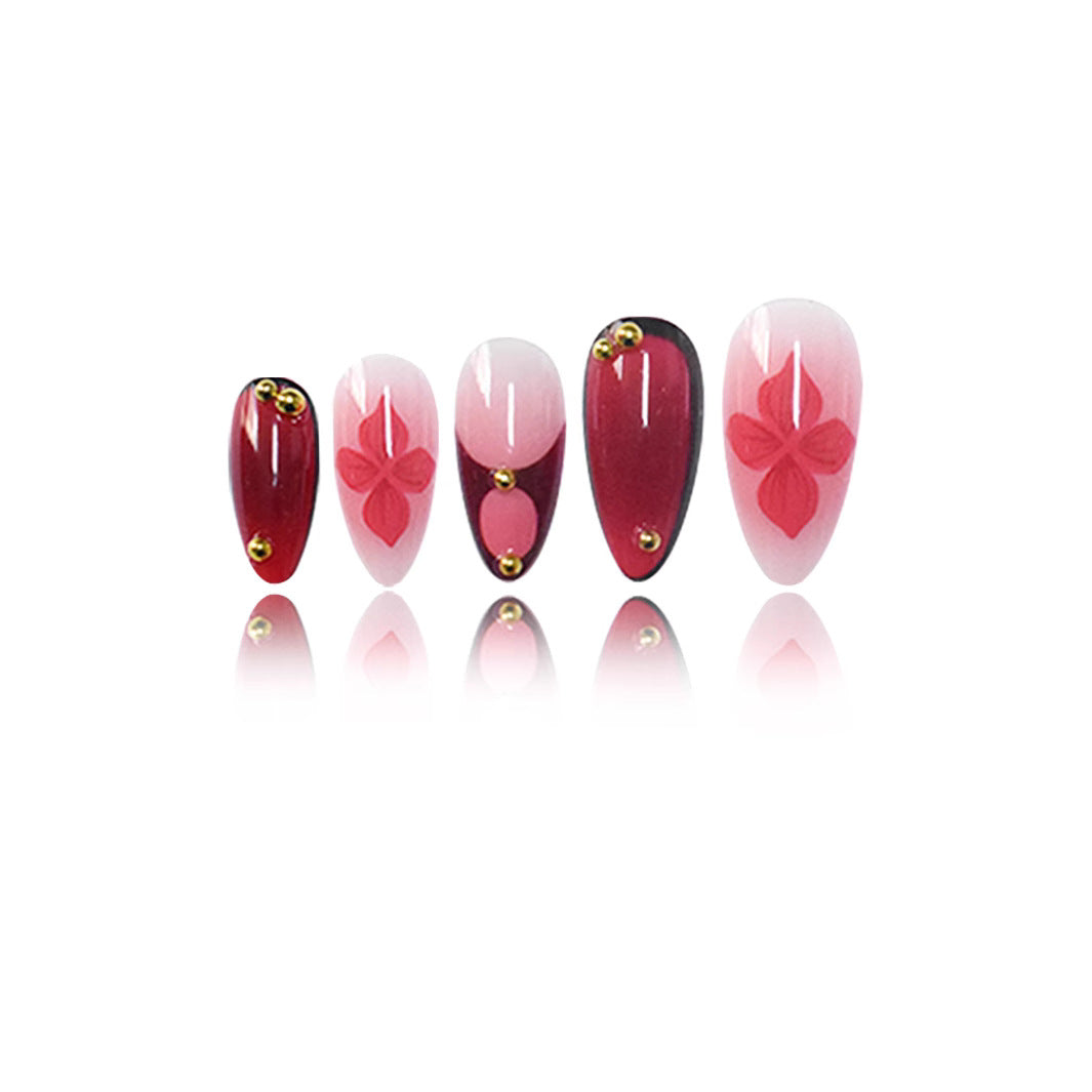 Premium Artistic Floral Stiletto Press-On Nails Stornfield