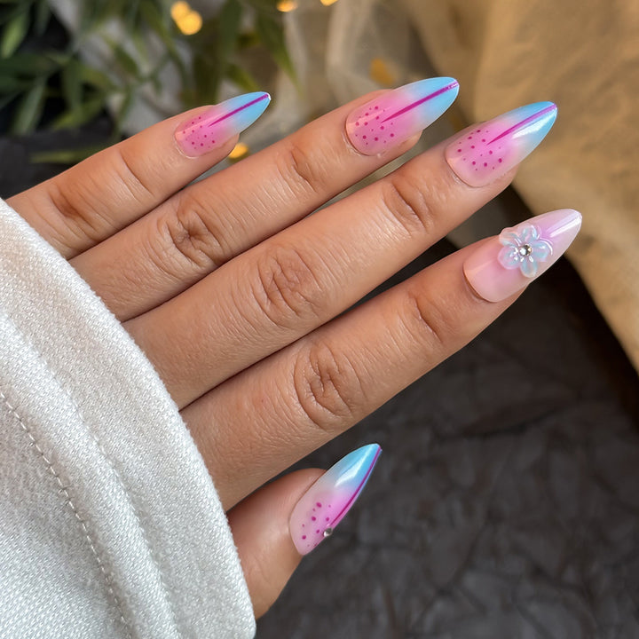 Artistic Floral-Embellished Press-On Nail Collection Stornfield