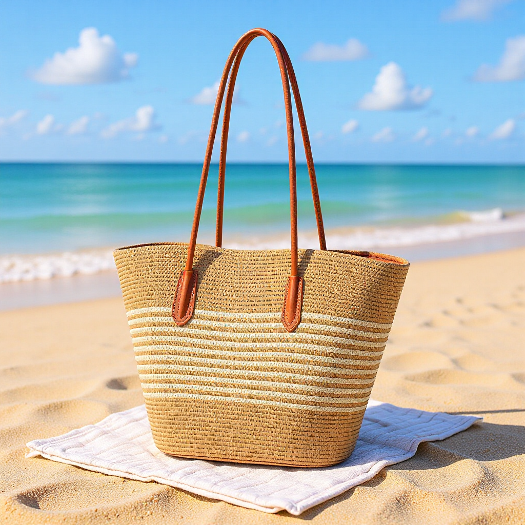 Sleek beach bag with matching sun hat Stornfield