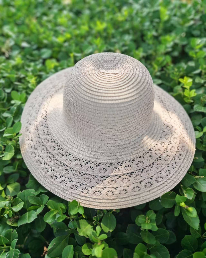 Sun hat with elegant crochet trim Stornfield