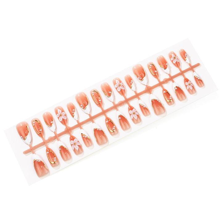 Floral and Pearl-Embellished Press-On Nail Art Set Stornfield