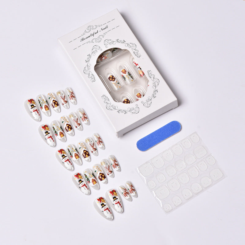 Christmas-Themed Press-On Nail Art Set
