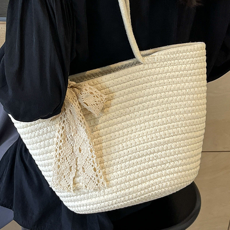 Handcrafted Decorative Straw Tote Bag