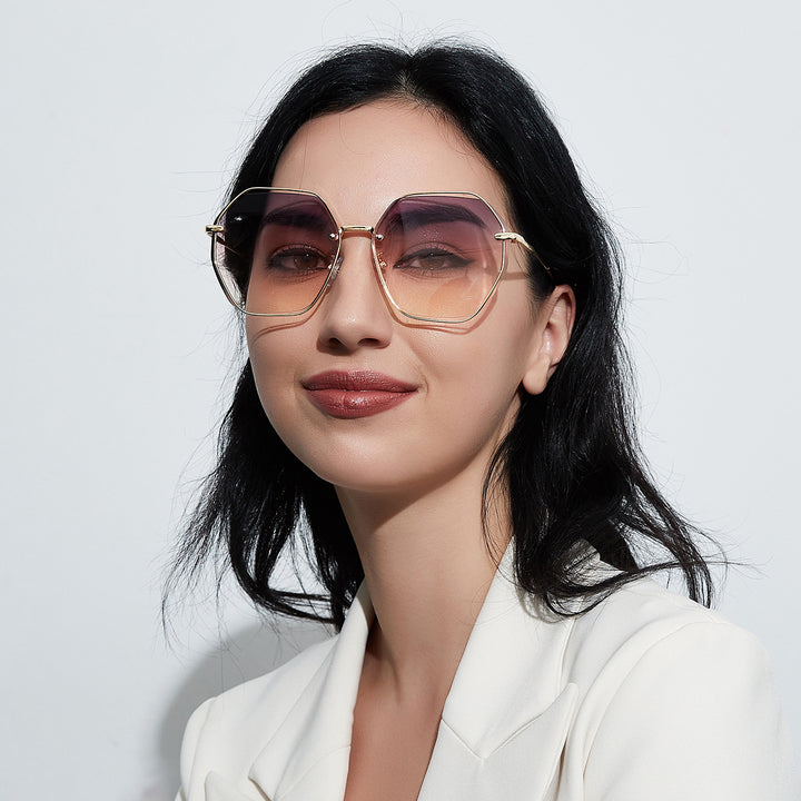 Women's fashionable octagonal sunglasses with elegant frame Stornfield