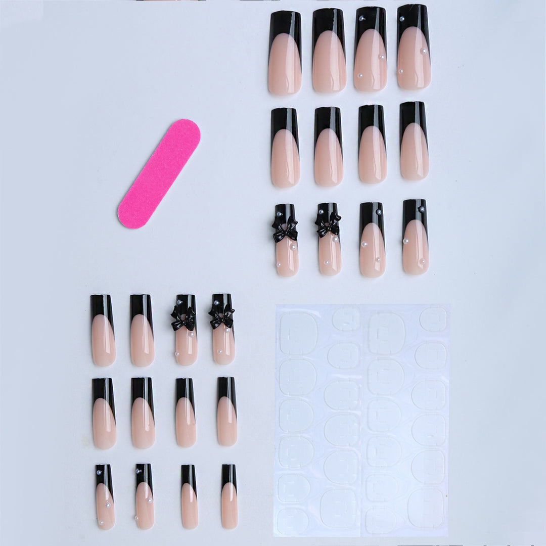 Artificial nails with 3D bow decoration Stornfield