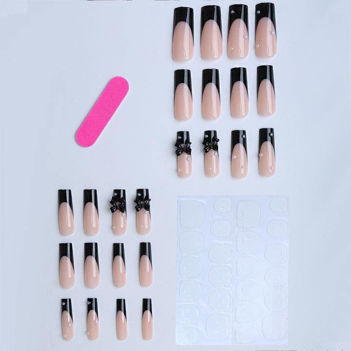 Artificial nails with 3D bow decoration Stornfield