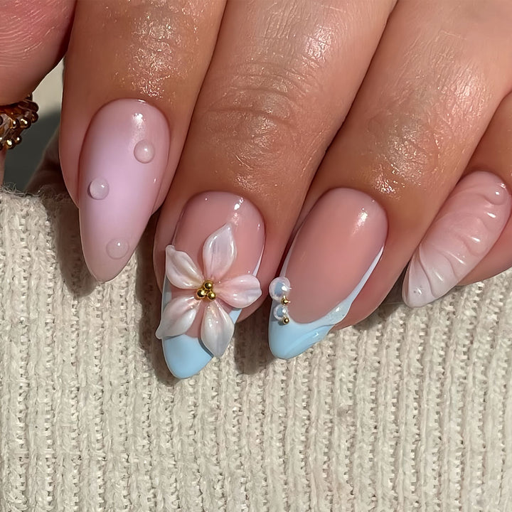Artistic Floral Design Press-On Nail Set Stornfield