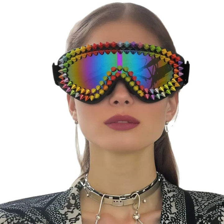 Ladies extravagant ski goggles with colorful studs Stornfield