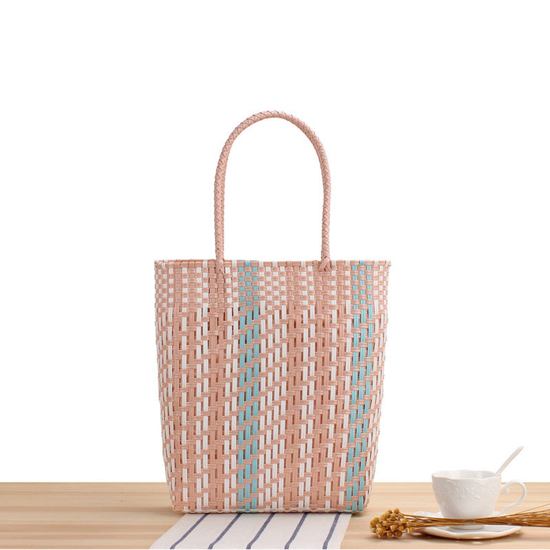 Braided Tote Bag with Geometric Design Stornfield