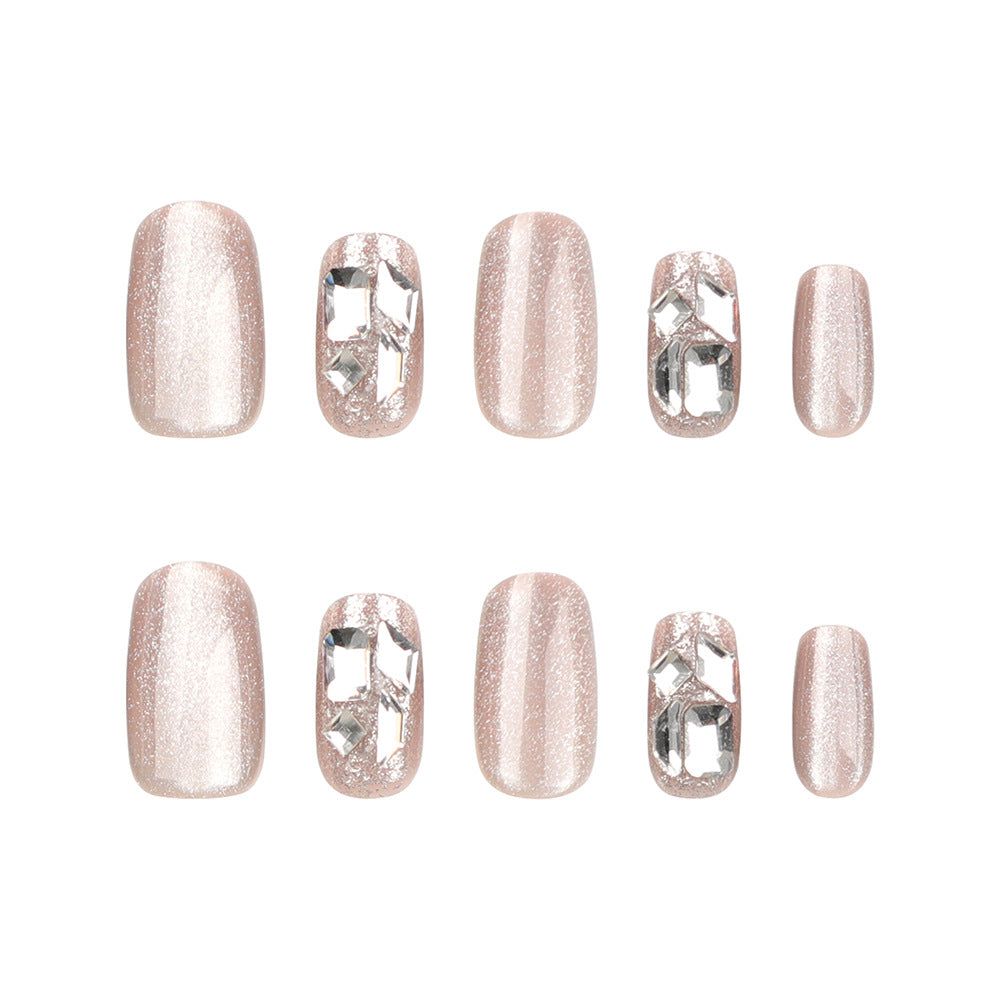 Artful nail extensions with glamorous glitter design Stornfield