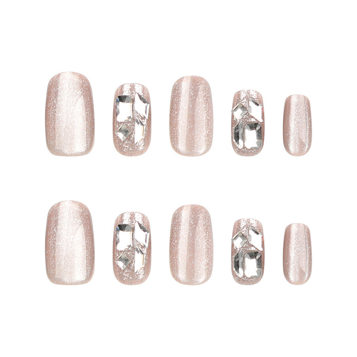 Artful nail extensions with glamorous glitter design Stornfield