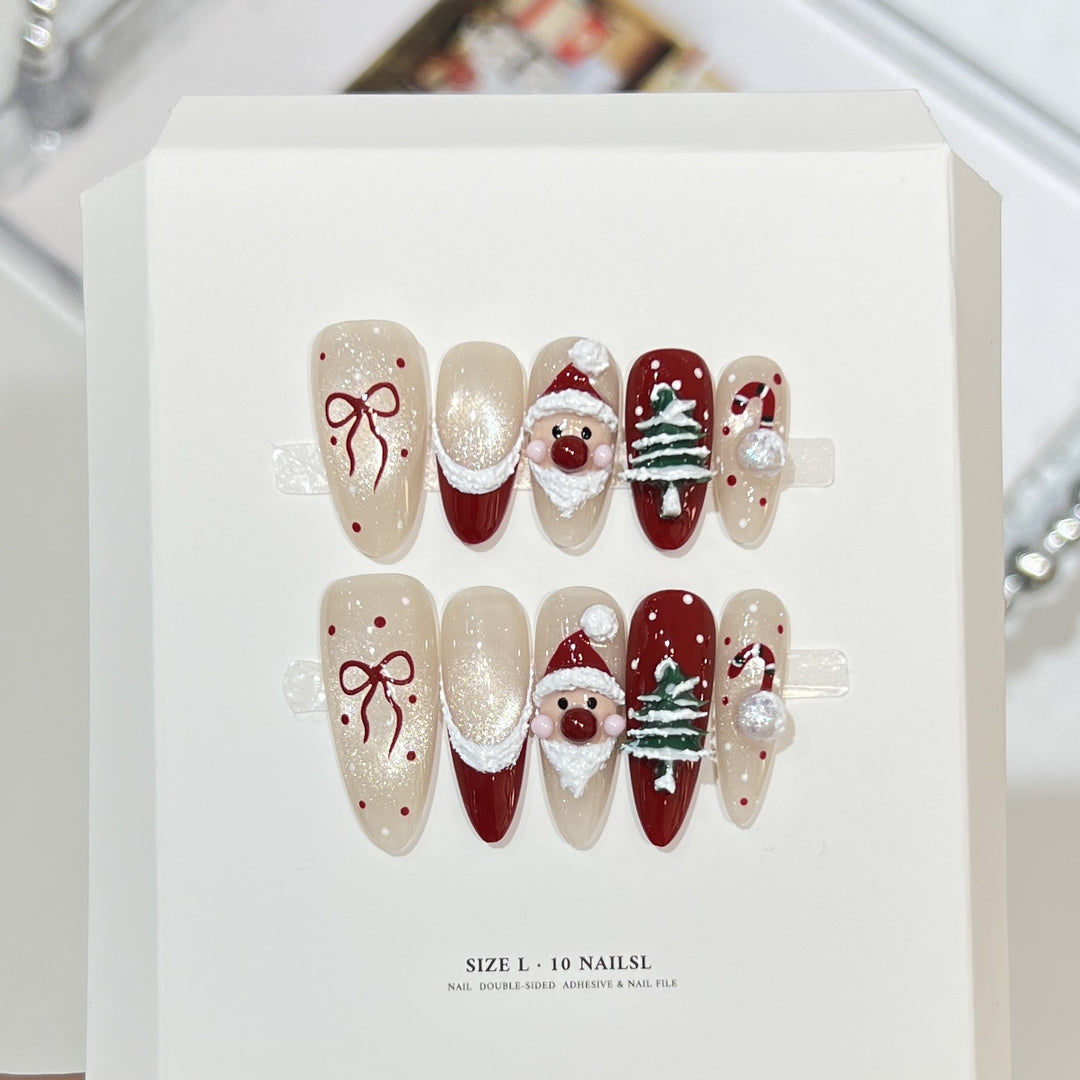 Snowflake-Inspired Glitter Press-On Nail Set Stornfield