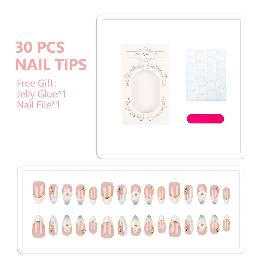 Elegant Decorative Press-On Nail Tips