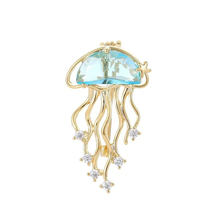 Elegant jellyfish brooch with sparkling crystals Stornfield