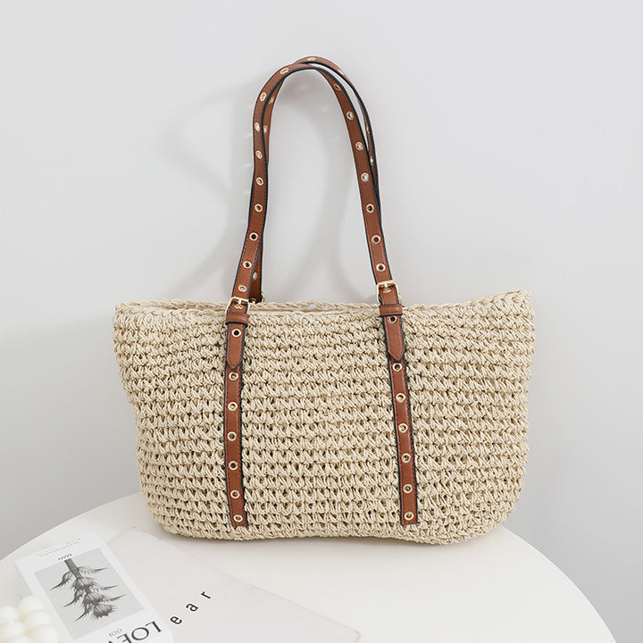 Elegant basket bag with sturdy leather handles Stornfield