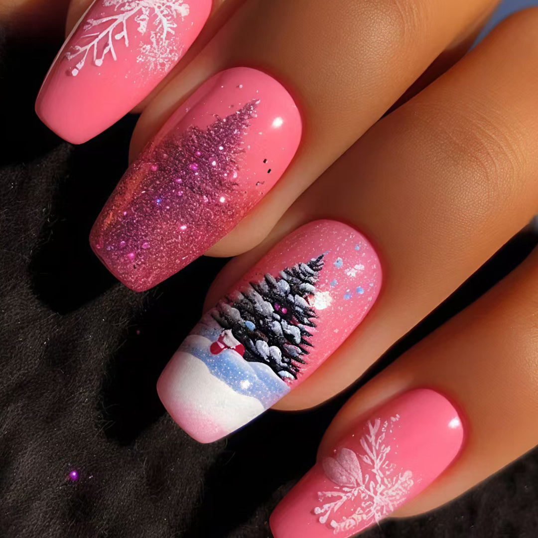 Artificial nails with winter Christmas design Stornfield