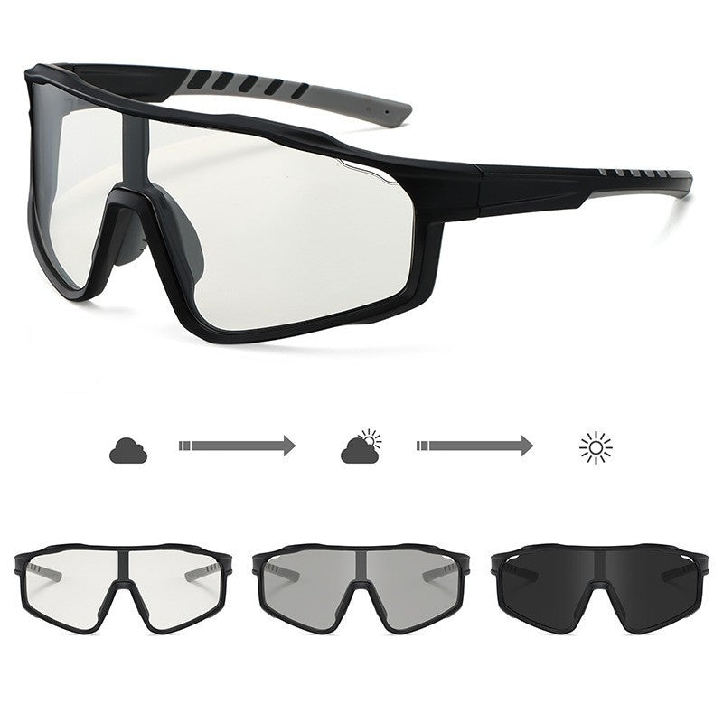 Unisex sporty cycling glasses with photochromic lenses and aerodynamic design Stornfield