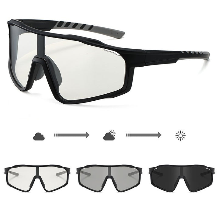 Unisex sporty cycling glasses with photochromic lenses and aerodynamic design Stornfield