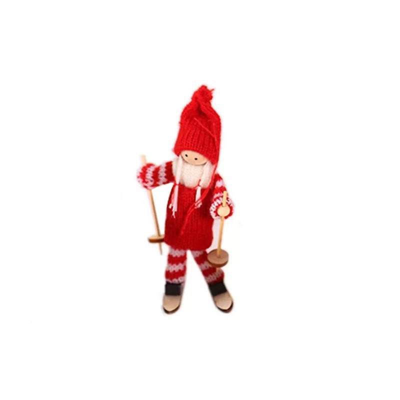 Decorative Santa Claus figure in ski style