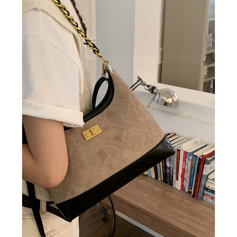 Quilted Suede Hobo Handbag Stornfield