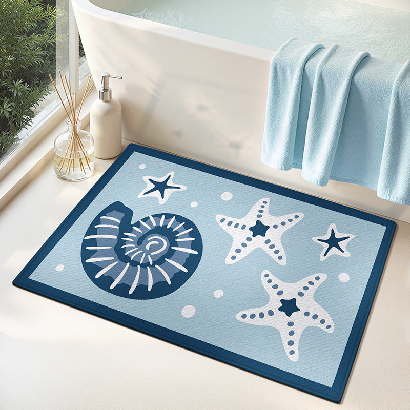 Coastal Shell Pattern Bath Mat