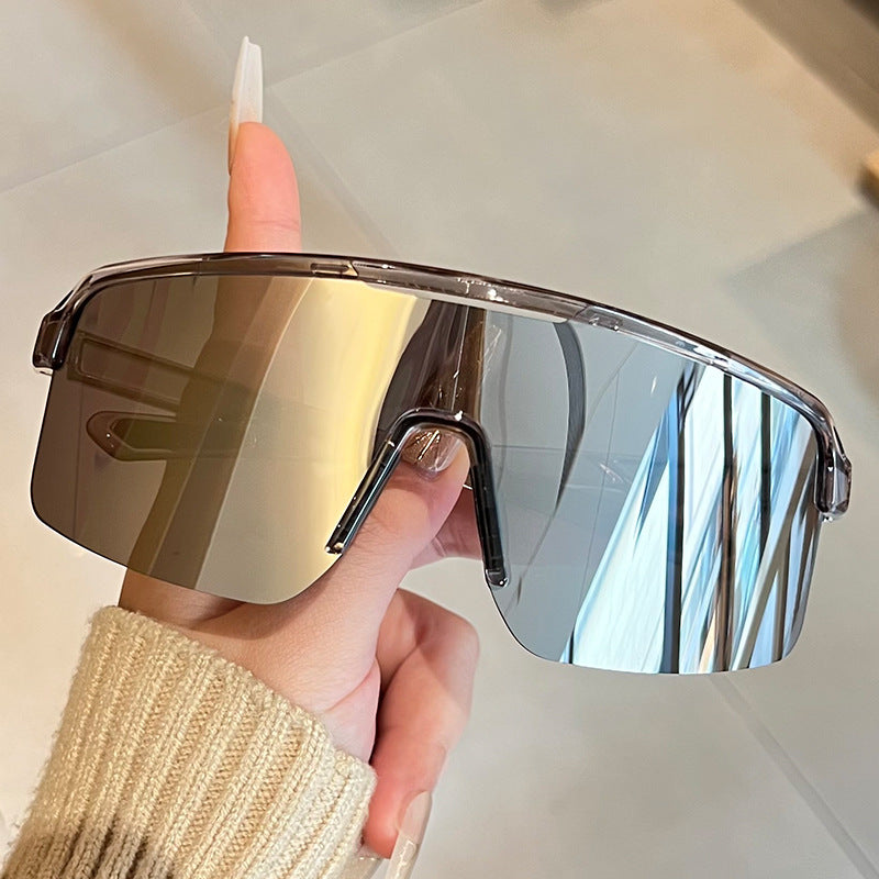 Unisex nan sporty shield sunglasses with continuous visor glass and non-slip nose pads Stornfield