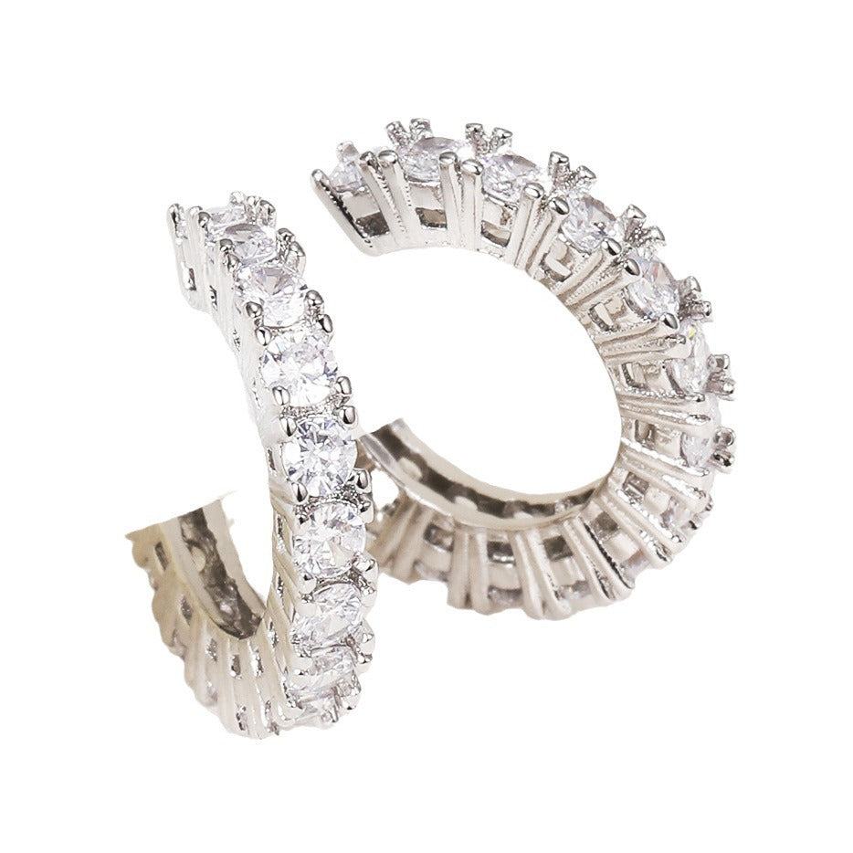 Sparkling hoops with zirconia stones Stornfield