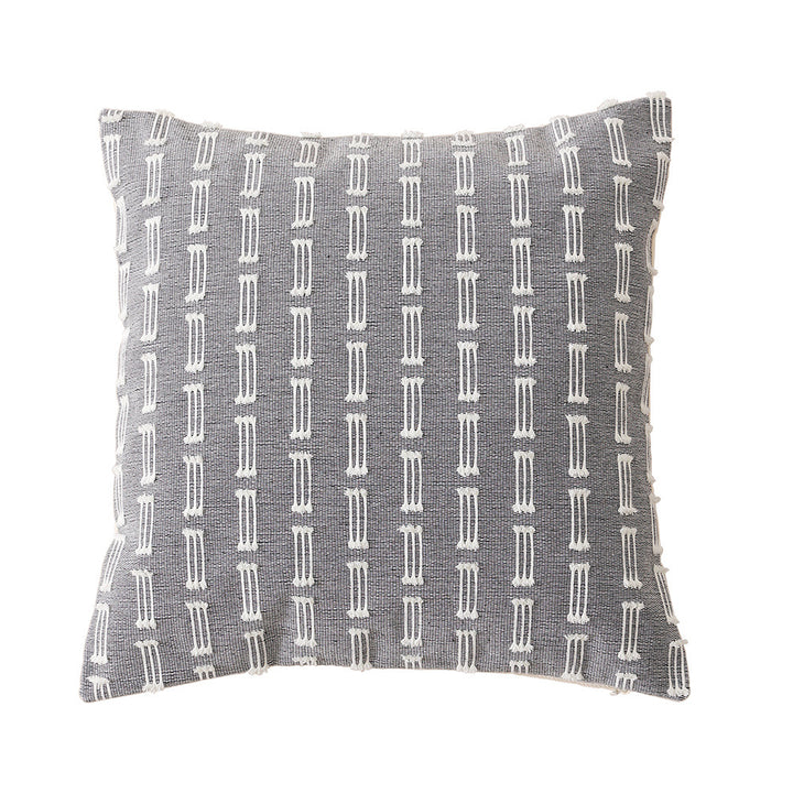 Woven decorative cushion cover with hand-tufted geometric pattern Stornfield