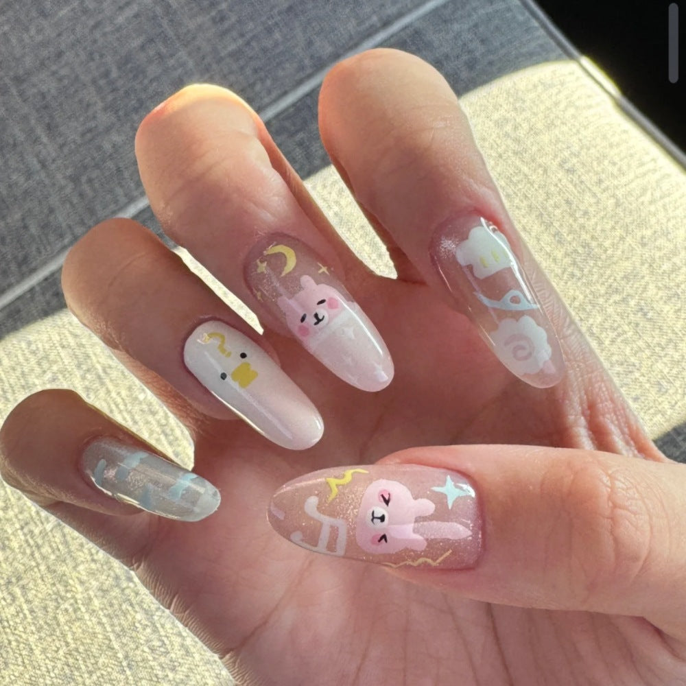 Elegant Stiletto Press-On Nails with Floral Embellishments Stornfield