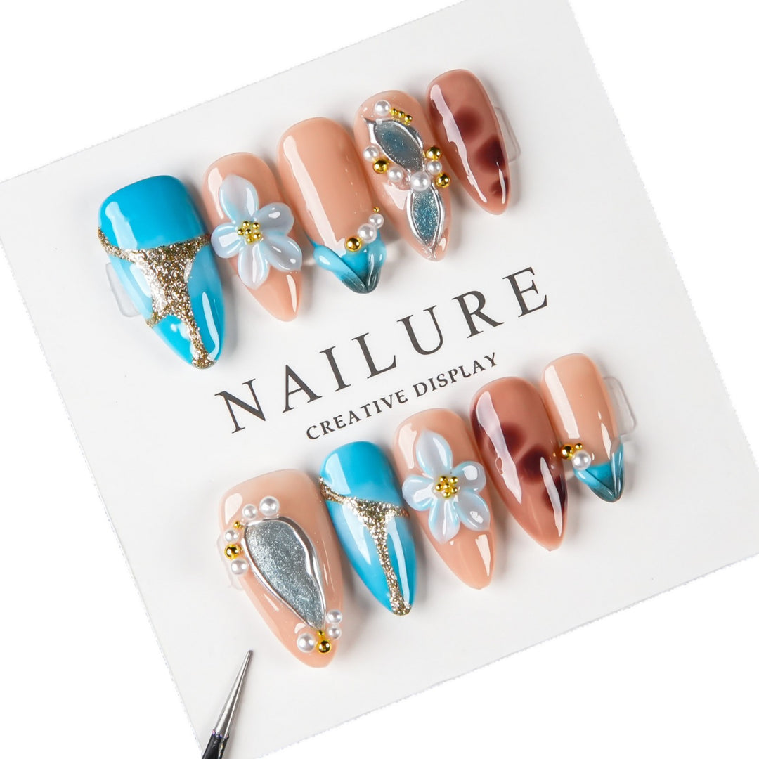 Artistic Floral Nail Set