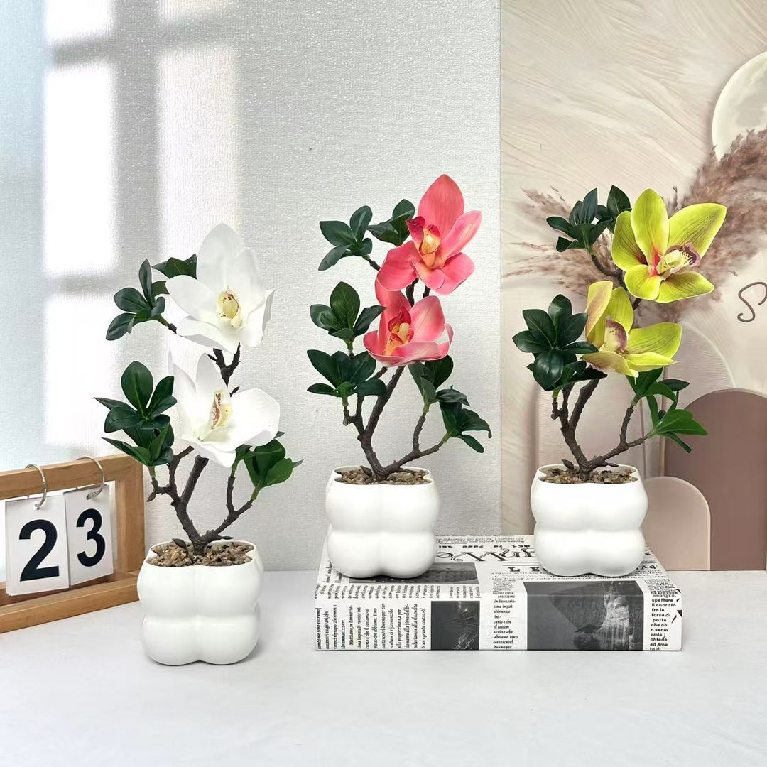 Lifelike Artificial Orchid Plant Decoration