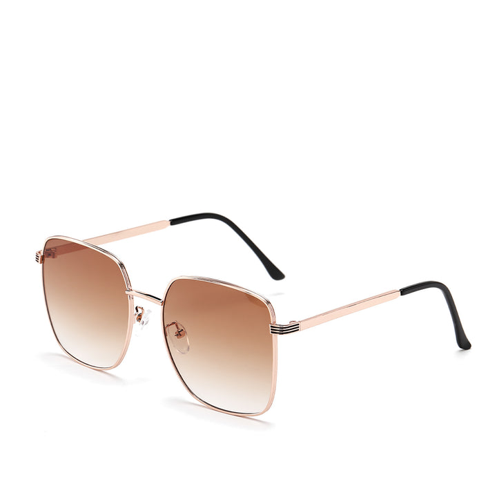 Women's square sunglasses with elegant metal frame and mirrored lenses Stornfield