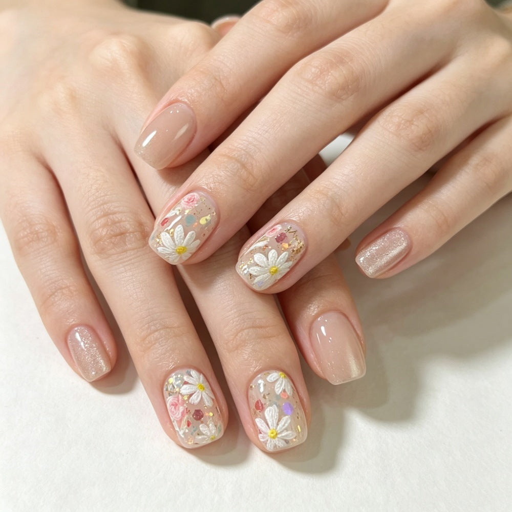 Floral Press-On Nail Set Stornfield