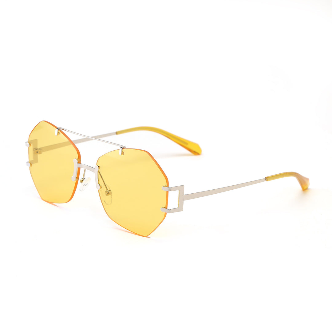 Women's fashionable octagonal sunglasses with delicate metal frame Stornfield